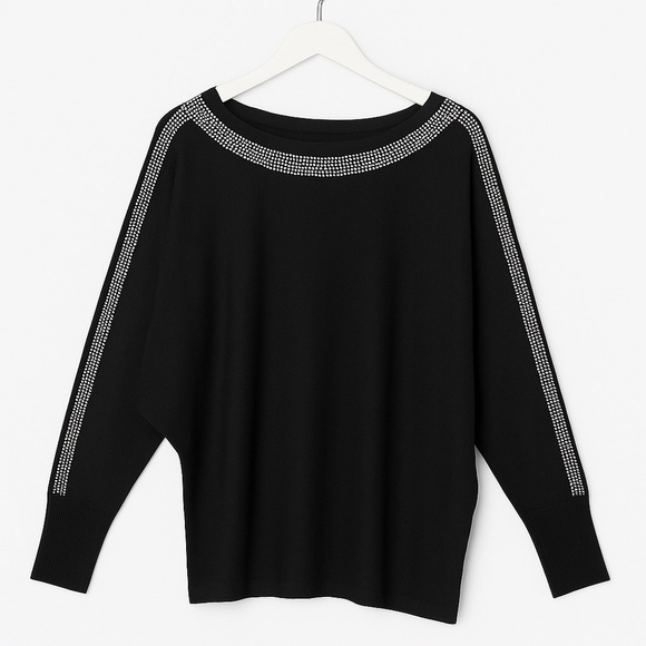 Milano Black open arm Top for Casual Wear - Picture 1 of 8